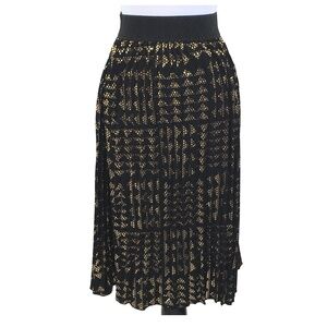 NWT Lularoe Jill Black and Gold Pleated Skirt. Elegant Collection Size Medium